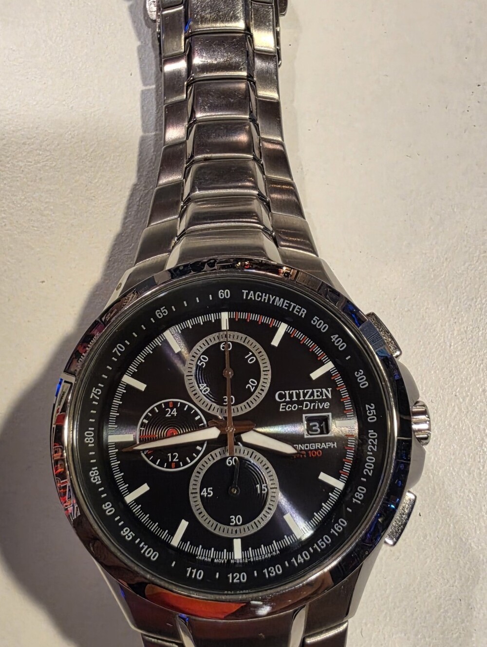 Citizen Men's Black Dial Stainless Steel Chronograph Watch